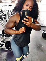 super hot ebony female bodybuilder mistress treasure in ripped contest shape